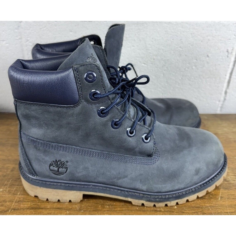 Timberland 6" Premium Waterproof Boots 3793A Blue Nubuck Boys‎ Size 7 Timberland